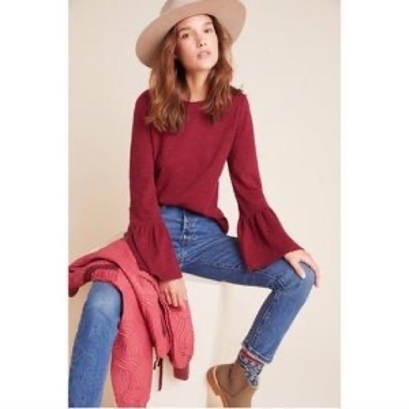 Porridge Anthropologie Bell Sleeve Top - Picture 3 of 7